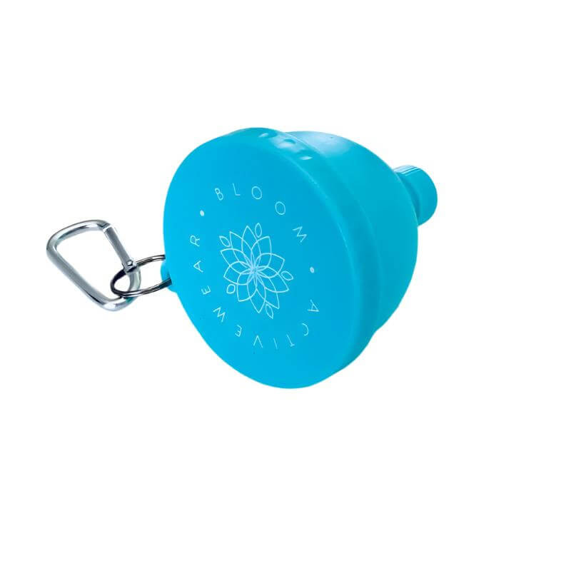 Blue portable Supplement Funnel for mess-free powder transfers, perfect for home, gym, or travel.