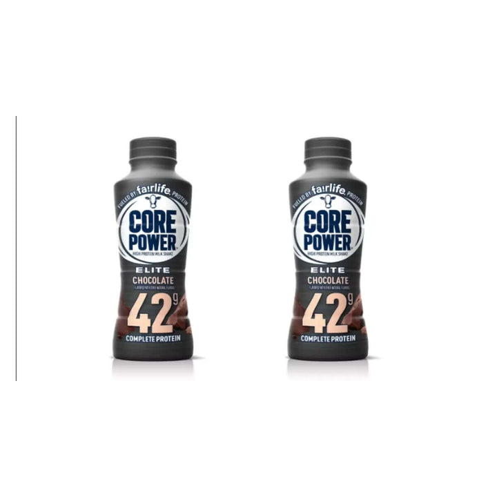 Core Power Protein Shake in chocolate flavor with 42g complete protein for post-workout recovery.