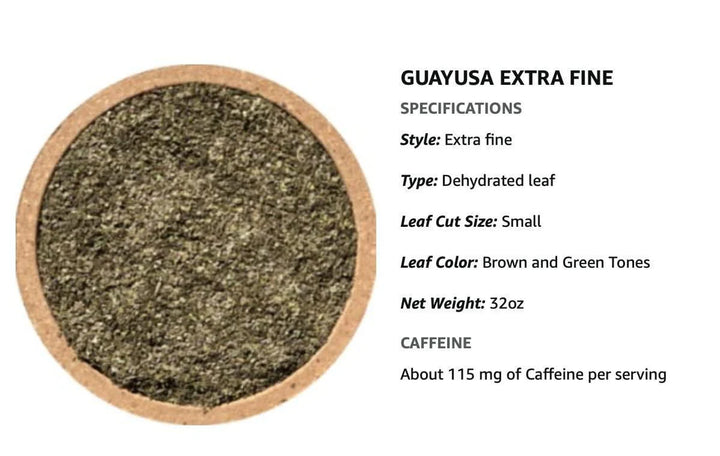GUAYUSA EXTRA FINE by PACHA 2 Pounds (32Oz) Guayusa Tea Organic L Theanine Tea Organic Loose Green Tea Tea Leaves Loose Leaf Yerba Mate Substitute Te Mate and Coffee Alternative