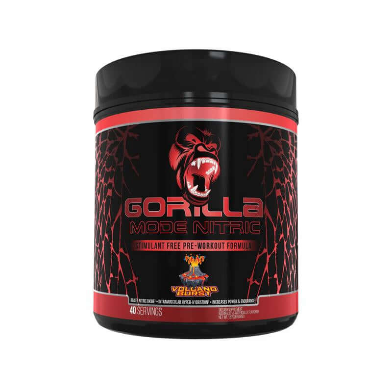 Gorilla Mode Nitric - Stimulant Free Pre-Workout - Nitric Pump Formula in a container with 40 servings.