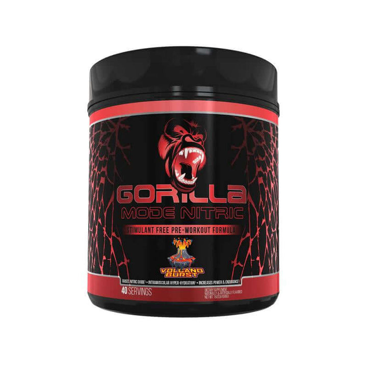 Gorilla Mode Nitric - Stimulant Free Pre-Workout - Nitric Pump Formula in a container with 40 servings.