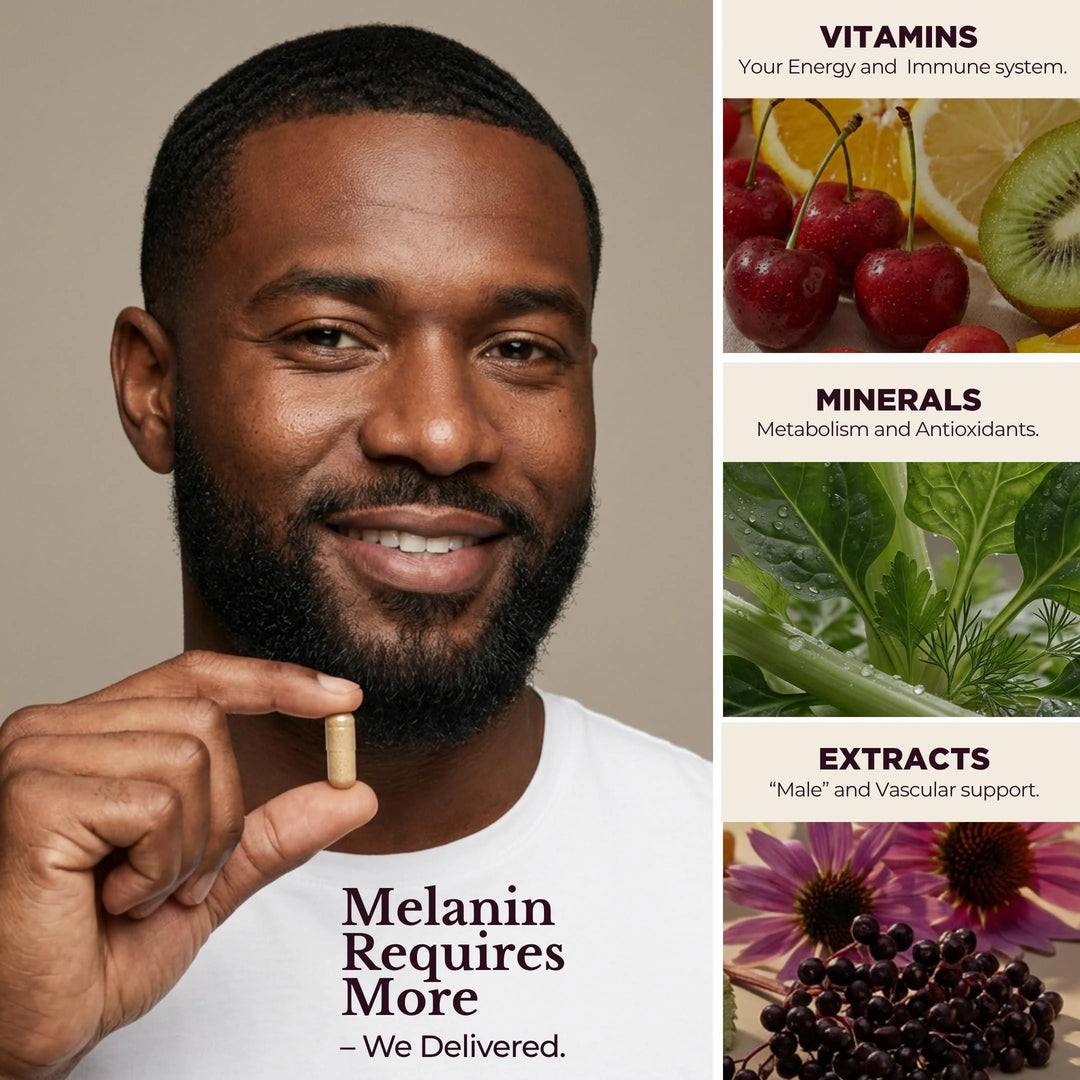 Melanin Rich Multivitamin for Men Daily Multivitamins 60 Capsules with B Complex Vitamins Vitamin D Zinc Saw Palmetto &amp; Antioxidants 2 a Day 60 Capsules