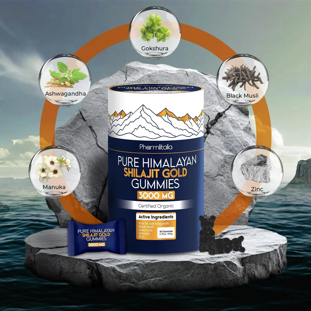 Pure Himalayan Shilajit Gold Gummies 3000 Mg Shilajit Gummies for Men &amp; Women