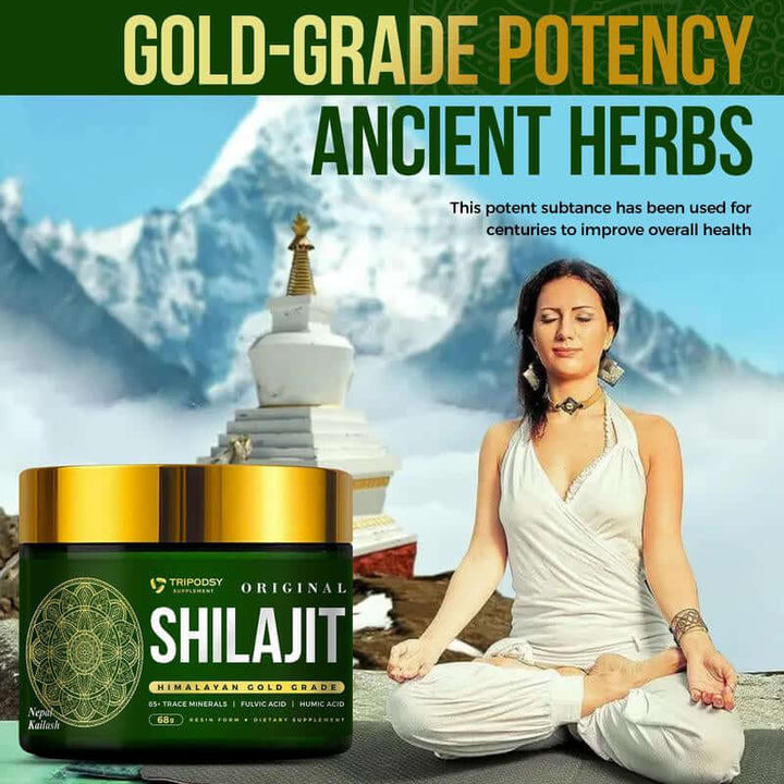 Pure Himalayan Shilajit Resin promoting energy and focus with ancient herbs and gold-grade potency.