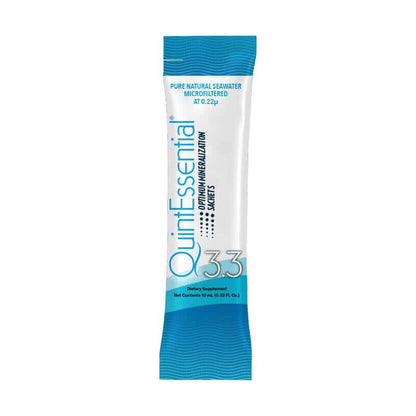 Hydration Supplements packet of QuintEssential seawater mineralization for fast hydration and electrolyte balance.