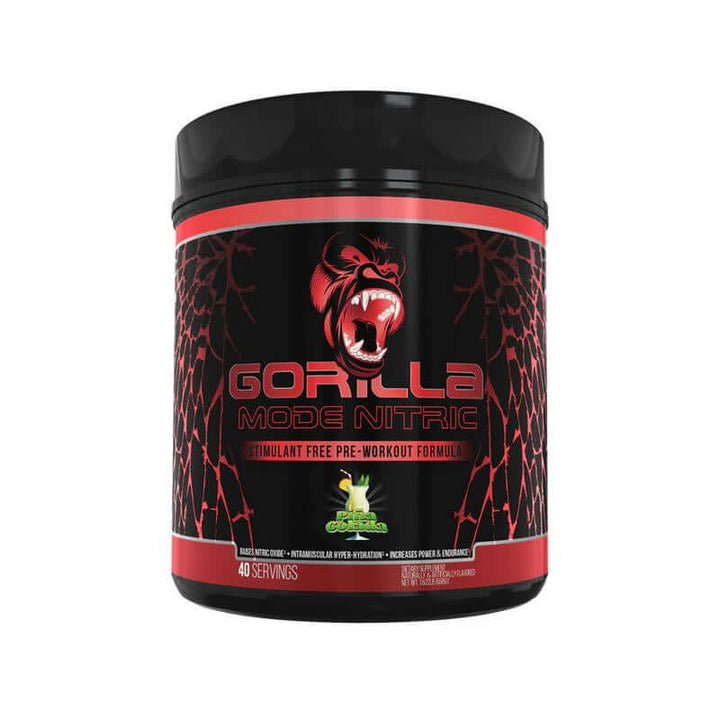 Stimulant Free Pre-Workout - Nitric Pump Formula Gorilla Mode Nitric container with 40 servings for enhanced workout performance.