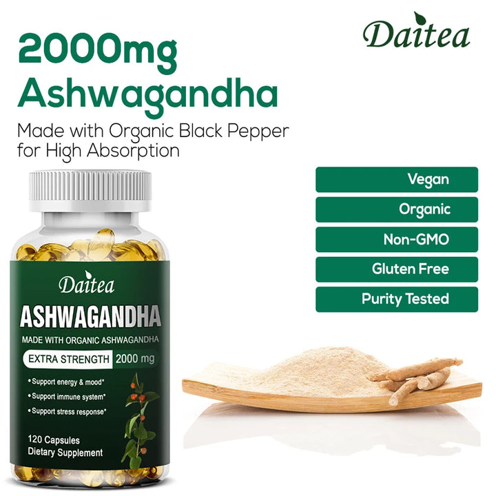 Organic Ashwagandha Extract 2000mg – Mood, Sleep &amp; Energy Support