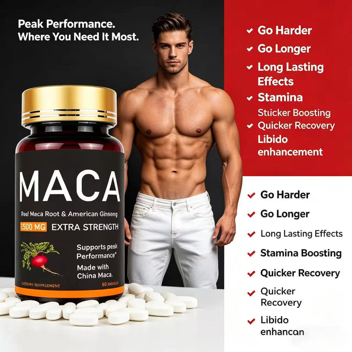 Premium Oyster, Maca &amp; Ginseng Formula，Natural Male Performance Support | Male Enhancing for Stamina, Endurance &amp; Muscle Growt