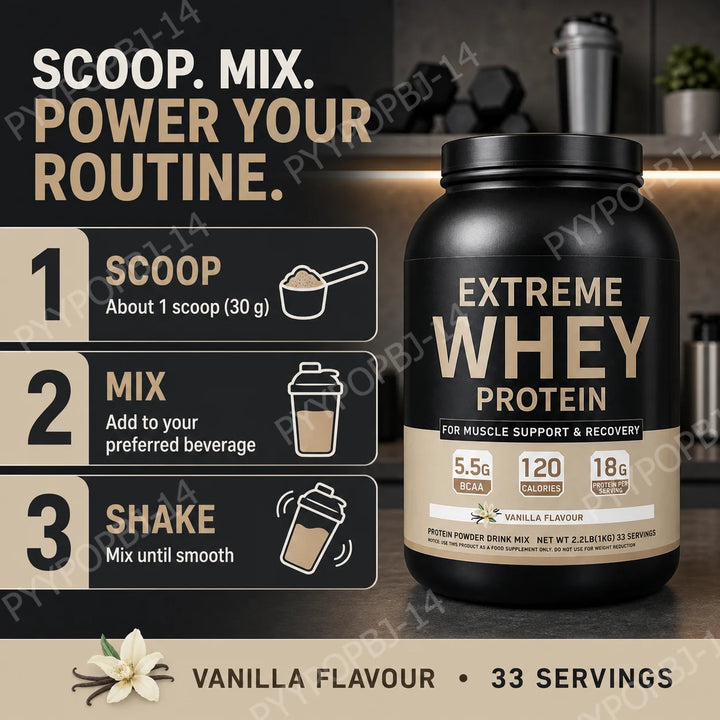 Whey Protein Powder – Vanilla 1kg | 18g Protein