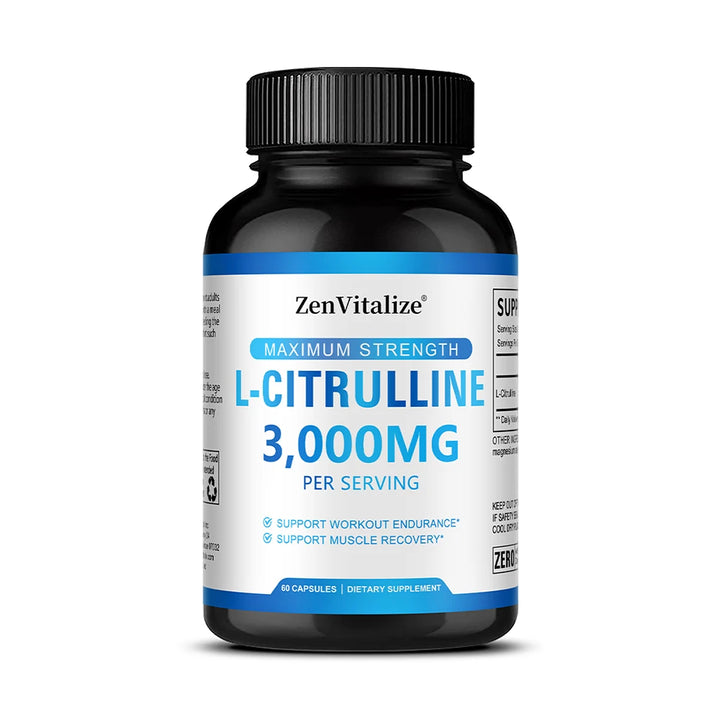 L Citrulline 3000mg Supplement Capsules for Men &amp; Women - Muscle Recovery &amp; Workout Endurance - Vegan, Non-GMO