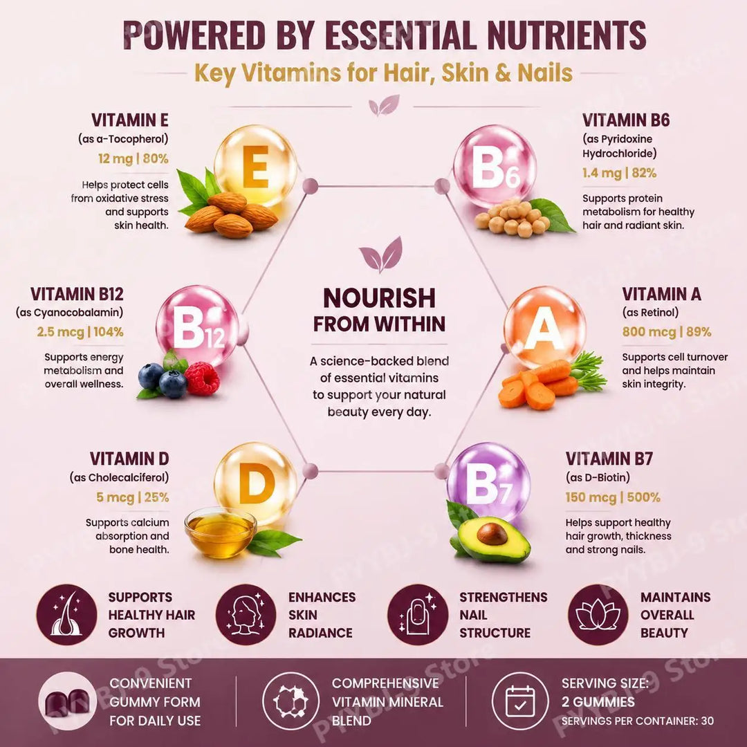 BushAid Hair, Skin &amp; Nails Gummies – Vitamin Complex