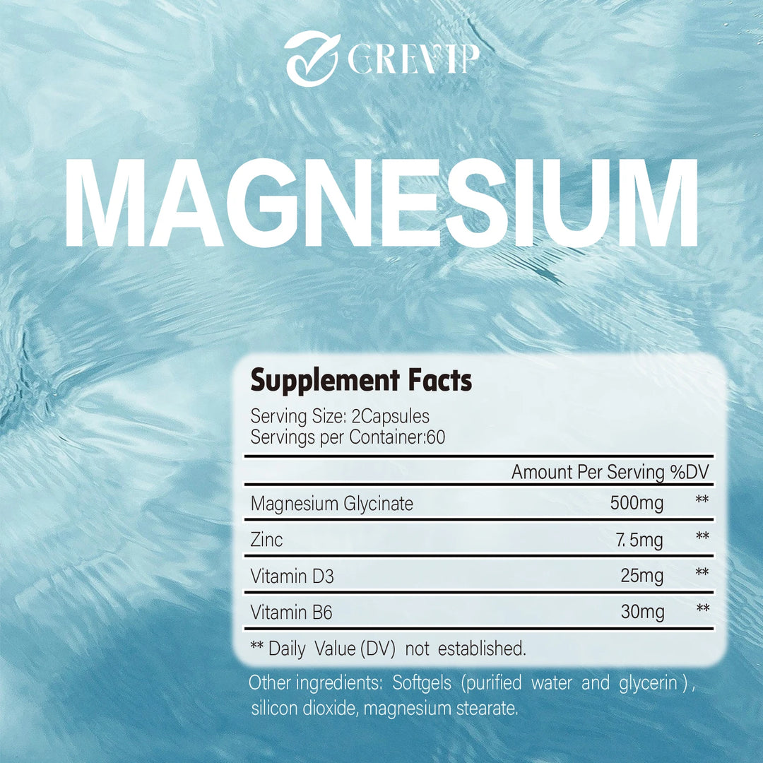 Magnesium Glycinate 500mg with Zinc, D3 &amp; B6