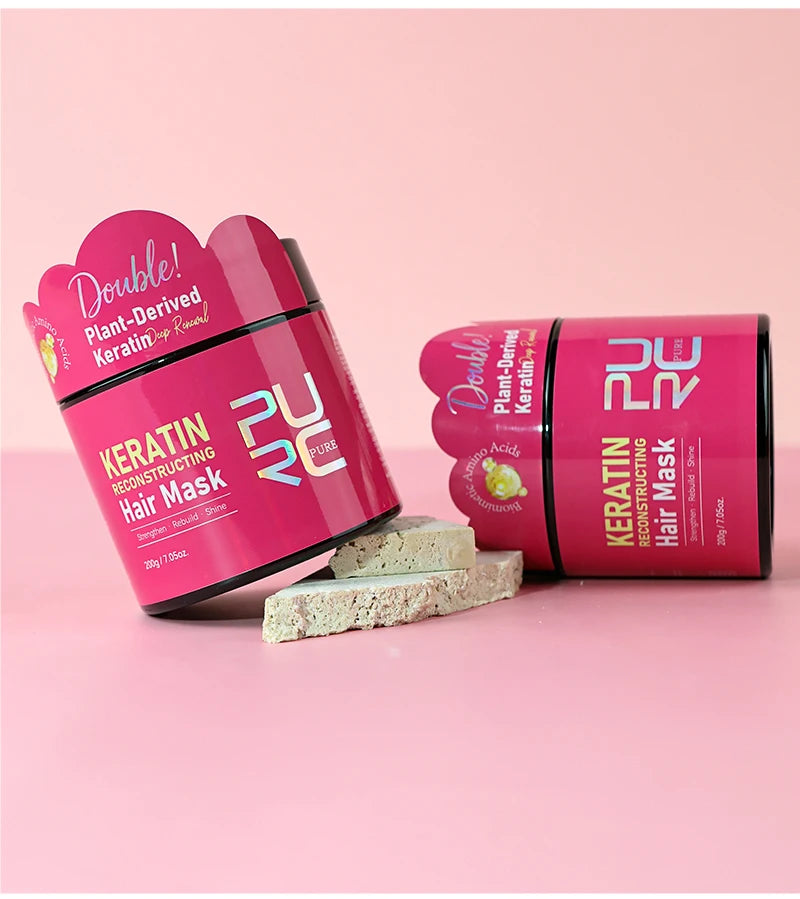 PURC 200g Keratin Hair Mask Straightening Smoothing Collagen Hair Treatment Mask Nourish Repair Damaged Frizz Hair Care Product