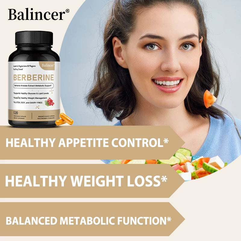 Berberine Capsules 500 Mg - Promotes Cardiovascular and Cholesterol Health, Support Healthy Weight Management and Immune System