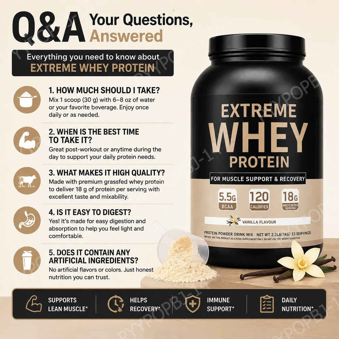 Whey Protein Powder – Vanilla 1kg | 18g Protein