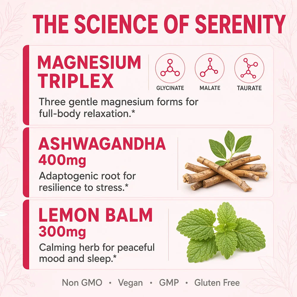 Magnesium Glycinate Gummies, Support Sleep &amp; Stress Relief, Relax Nerves, Improve Concentration, Strengthen Bone &amp; Brain Health