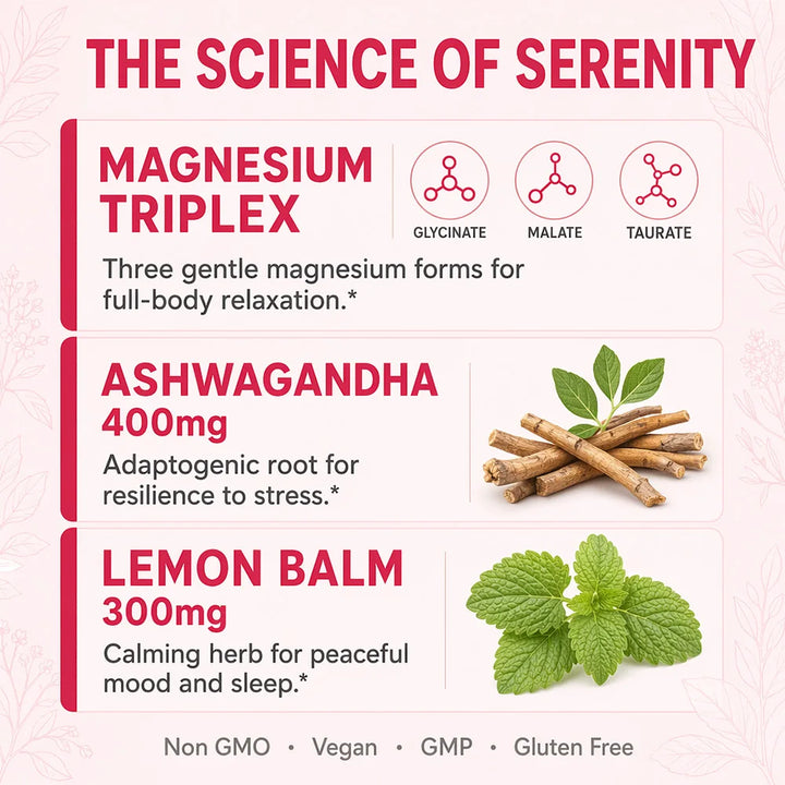 Magnesium Glycinate Gummies, Support Sleep &amp; Stress Relief, Relax Nerves, Improve Concentration, Strengthen Bone &amp; Brain Health