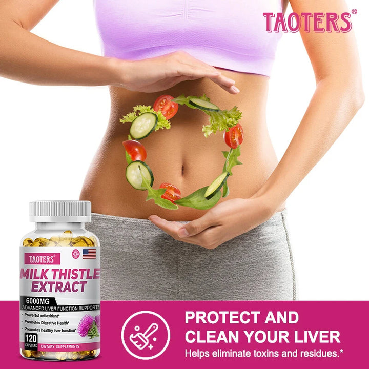 Milk Thistle 6000 Mg Silymarin and Dandelion Root for Liver Health and Antioxidant Detoxification