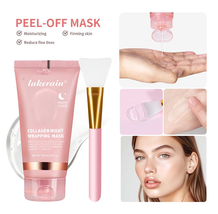 Collagen Wrapping Face Mask &amp; Brush Set – Hydrating &amp; Brightening