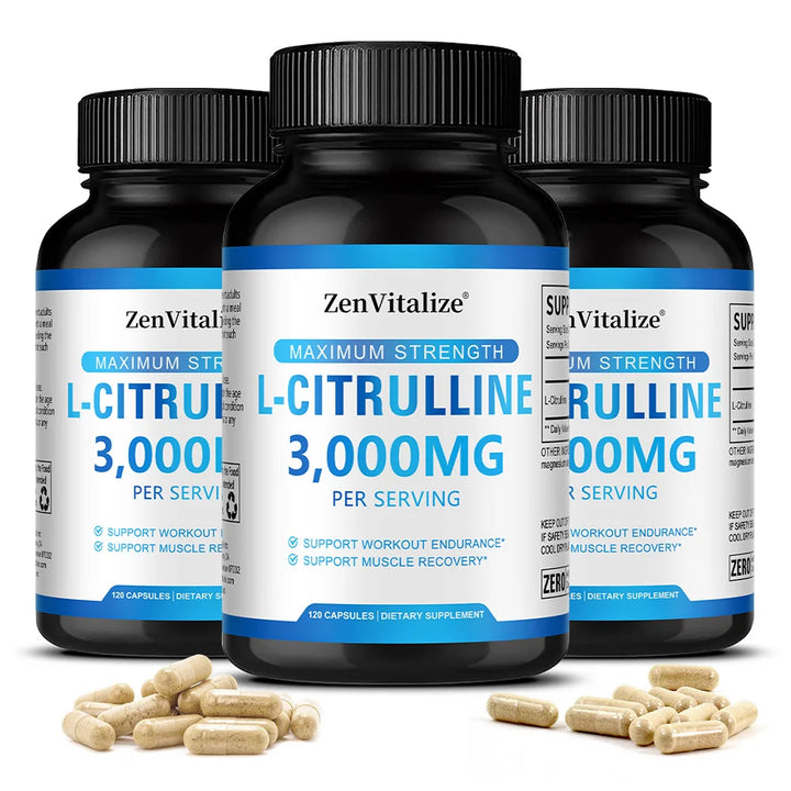 L Citrulline 3000mg Supplement Capsules for Men &amp; Women - Muscle Recovery &amp; Workout Endurance - Vegan, Non-GMO