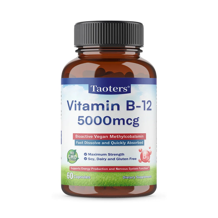 Vitamin B12 5000 Mcg - Supports Heart Health, Nervous System, Promotes Metabolism, Increases Energy Levels, Relieves Fatigue