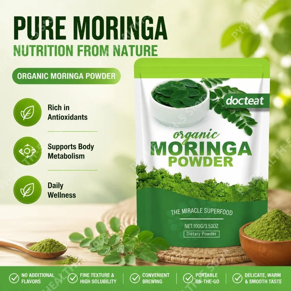 Organic Moringa Powder – Antioxidant &amp; Daily Wellness Support 100g