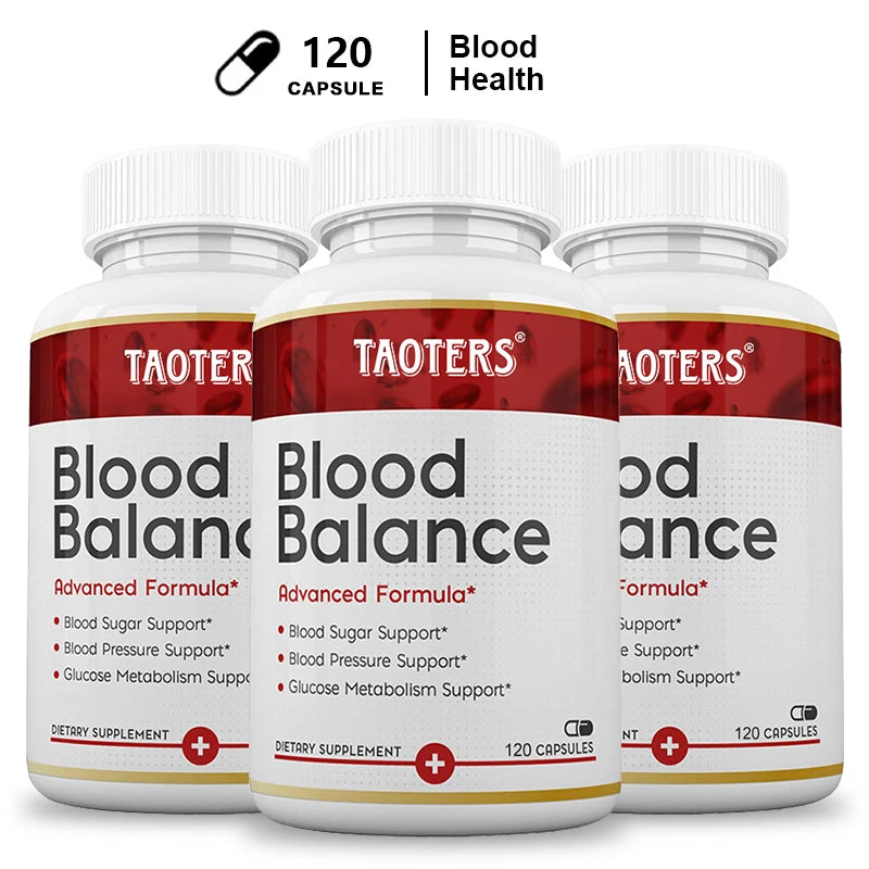 Natural Blood Balance Capsules - Vitamin C, B6,12,Hawthorn, Heart &amp; Blood Sugar Balance Circulation Support, Promotes Metabolism
