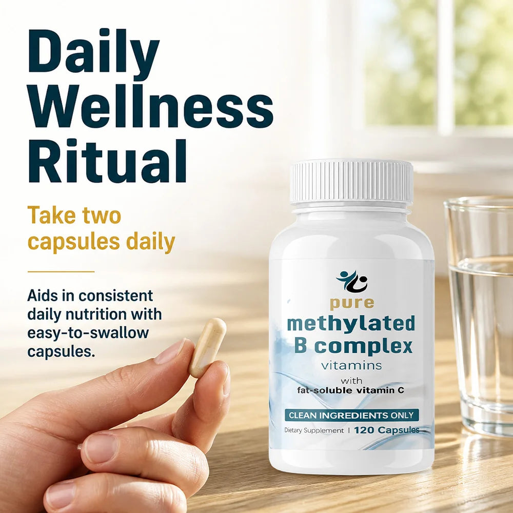 Methylated B-Complex – 11-in-1 with Methylfolate &amp; B12, 120 Capsules