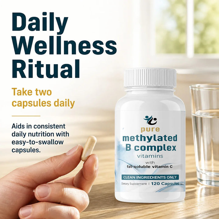 Methylated B-Complex – 11-in-1 with Methylfolate &amp; B12, 120 Capsules