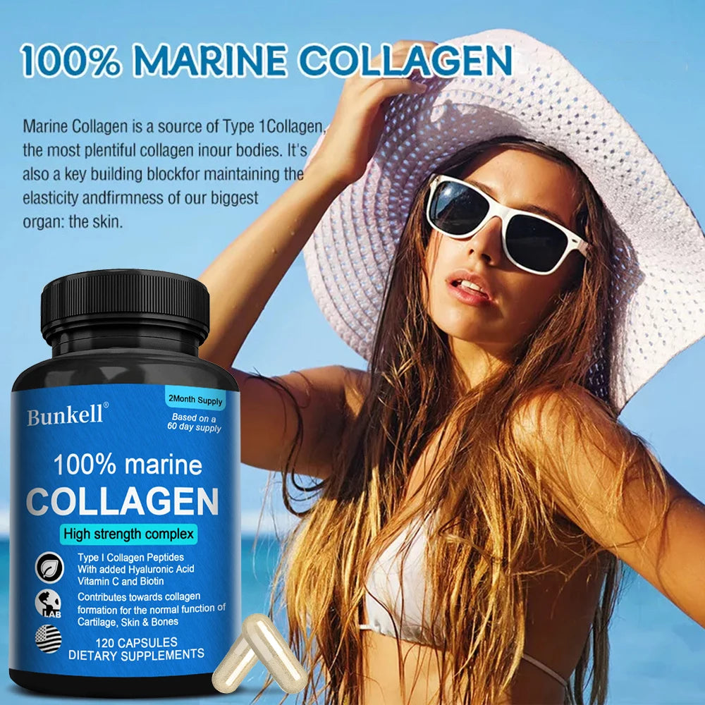 100% Marine Collagen Type 1 – Hyaluronic Acid &amp; Vitamin C