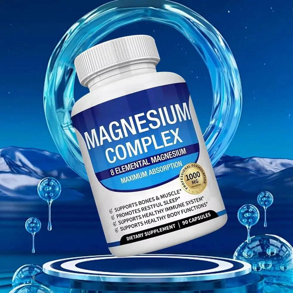 Magnesium Composite Capsules 1000mg Support Muscle Relaxation Relieve Stress Bone Health Dietary Supplement Health Care