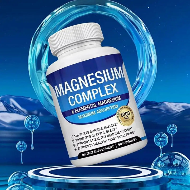 Magnesium Composite Capsules 1000mg Support Muscle Relaxation Relieve Stress Bone Health Dietary Supplement Health Care