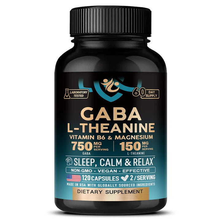 Stress Relief Capsules – GABA &amp; L-Theanine, 120 Capsules