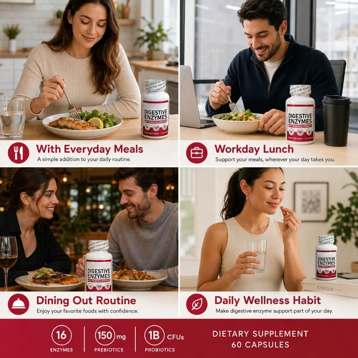 Digestive Enzymes with Probiotics &amp; Prebiotics – 60 Capsules
