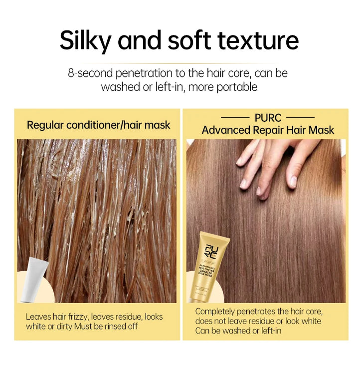 PURC 8 Seconds Repair Damaged Hair Mask Smoothing Soften Deep Conditioner Keratin Hair Treatment Strengthens Hair Care Product