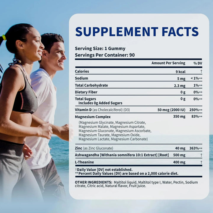 14in1 Magnesium Gummies, Ashwagandha Vitamins Support The Immune System Promote Energy Metabolism Relieve Stress Improve Sleep