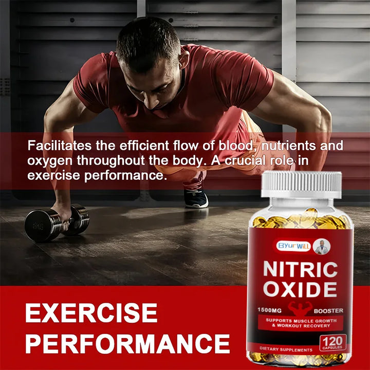 Nitric Oxide Booster,  Boosts Muscle, Energy and Endurance, Pre-Workout Performance &amp; Muscle Mass, L-arginine Supplement