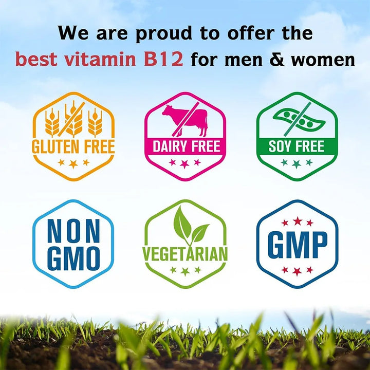Vitamin B12 5000 Mcg - Supports Heart Health, Nervous System, Promotes Metabolism, Increases Energy Levels, Relieves Fatigue