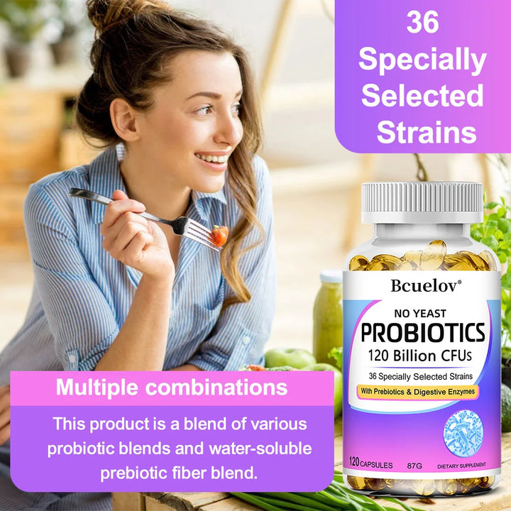 Probiotics 120 Billion CFU – Prebiotics &amp; Digestive Enzymes