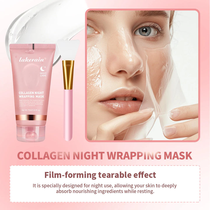 Collagen Wrapping Face Mask &amp; Brush Set – Hydrating &amp; Brightening