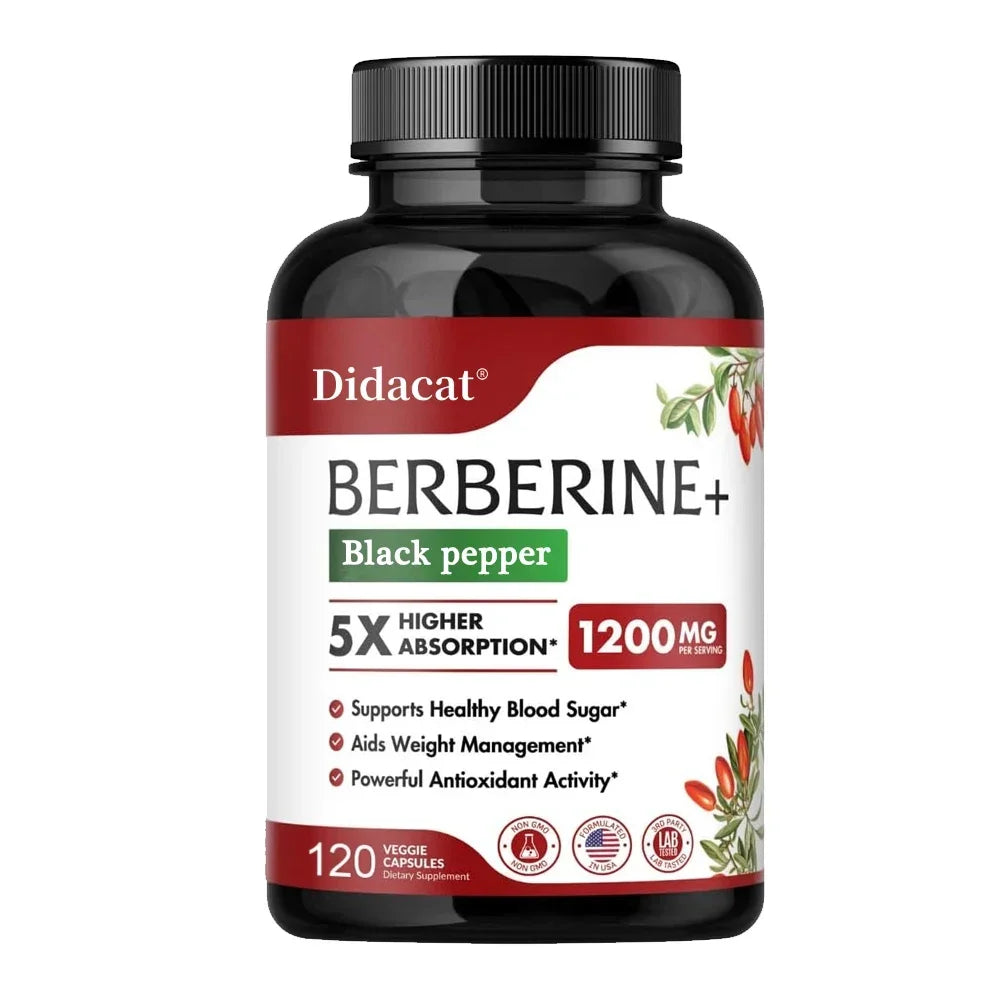 1200 MG Premium Berberine Supplement Capsules Supports Immune System, CardiovascularHeart &amp; Gastrointestinal Wellness