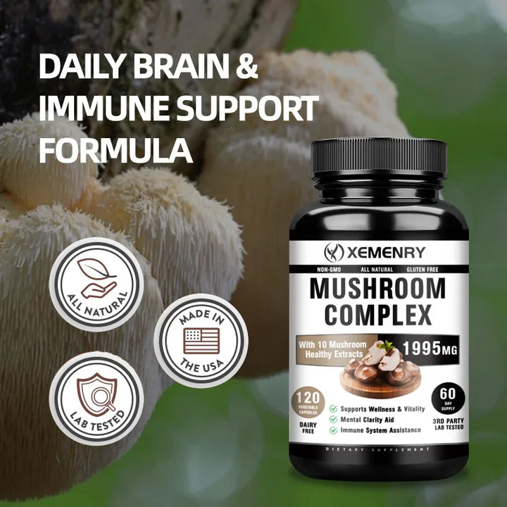 Mushroom Supplement Blend – Energy, Focus &amp; Brain Support