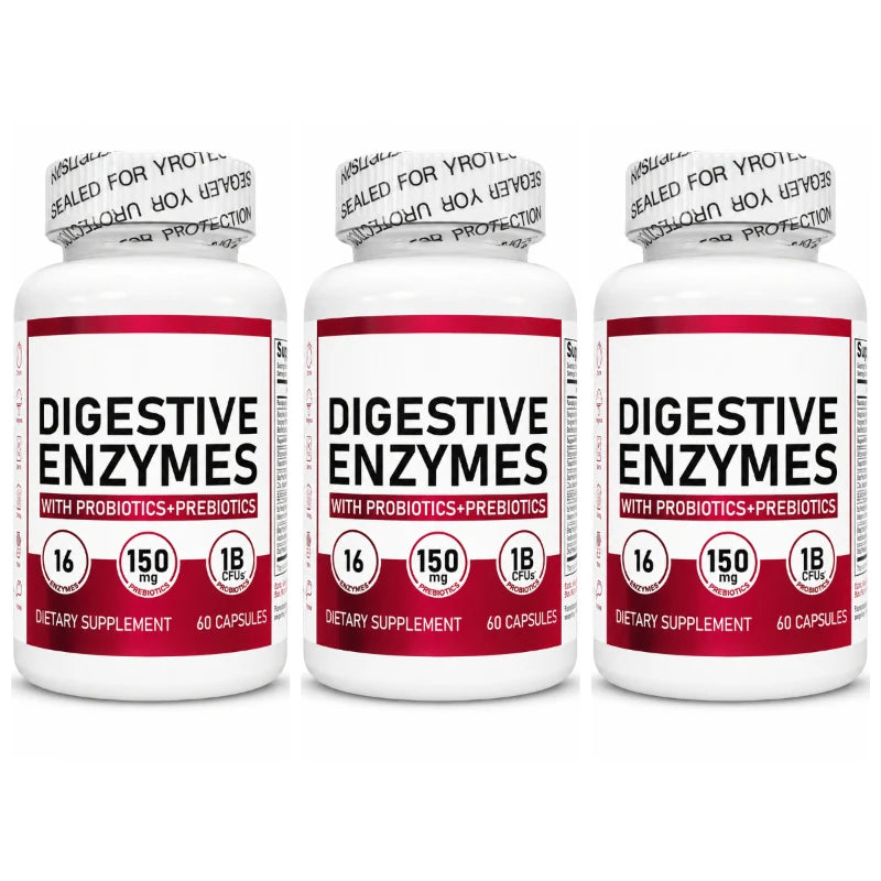 Digestive Enzymes with Probiotics &amp; Prebiotics – 60 Capsules
