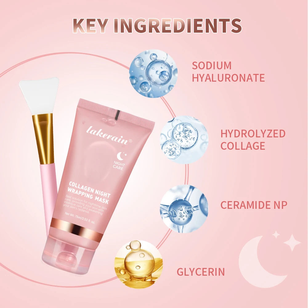 Collagen Wrapping Face Mask &amp; Brush Set – Hydrating &amp; Brightening