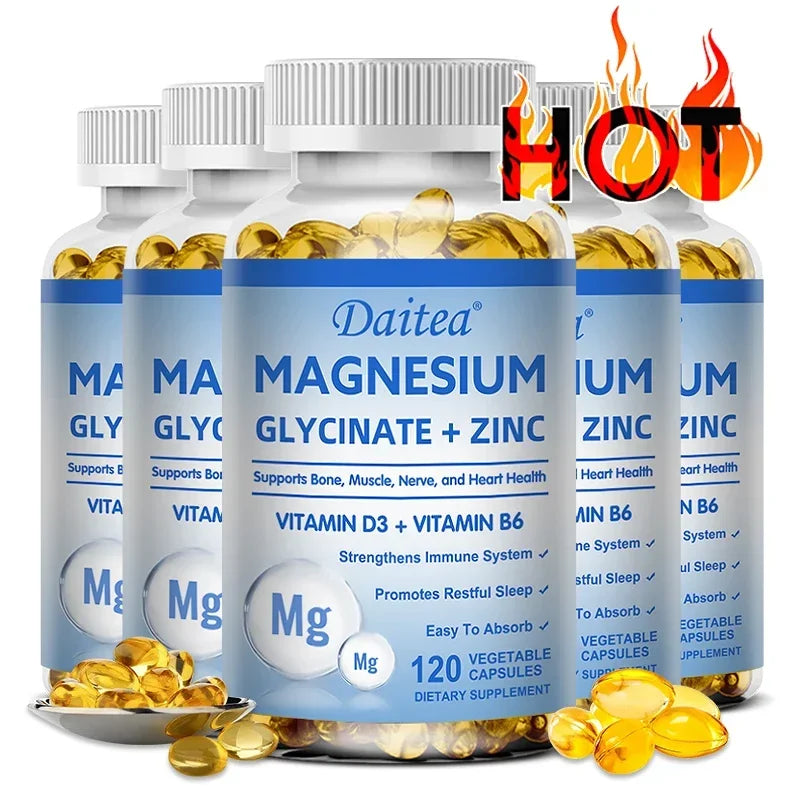 Magnesium Zinc &amp; Vitamin D3 - Triple Supplement for Men and Women - for Sleep, Bones, Heart, Immune Support