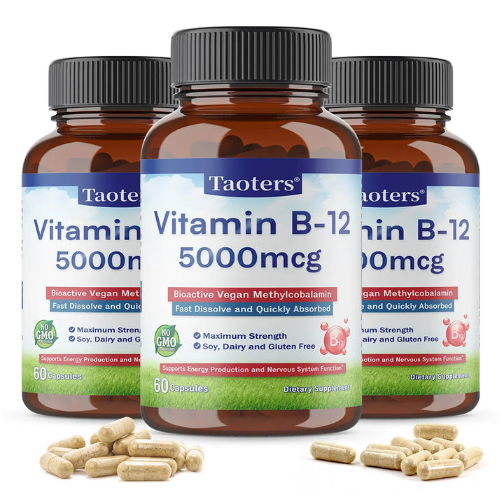 Vitamin B12 5000 Mcg - Supports Heart Health, Nervous System, Promotes Metabolism, Increases Energy Levels, Relieves Fatigue