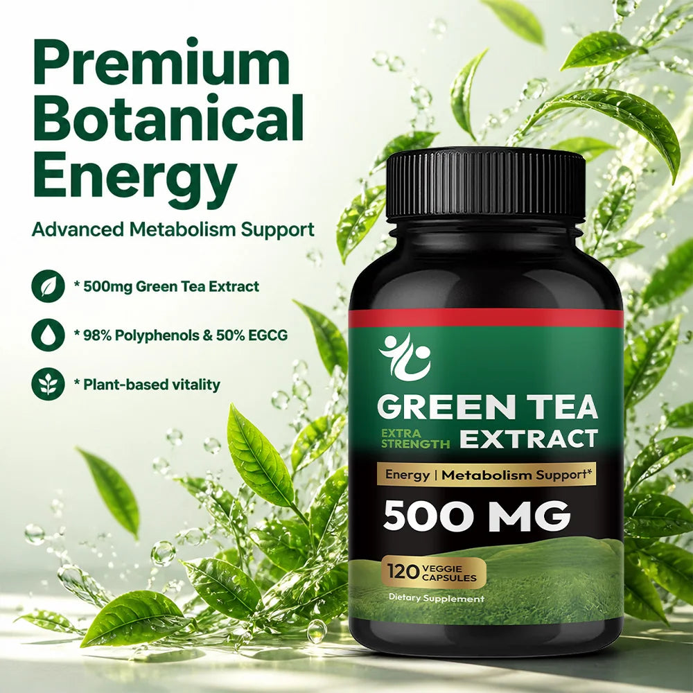 Green Tea Extract EGCG 500mg – Antioxidant &amp; Metabolism Support