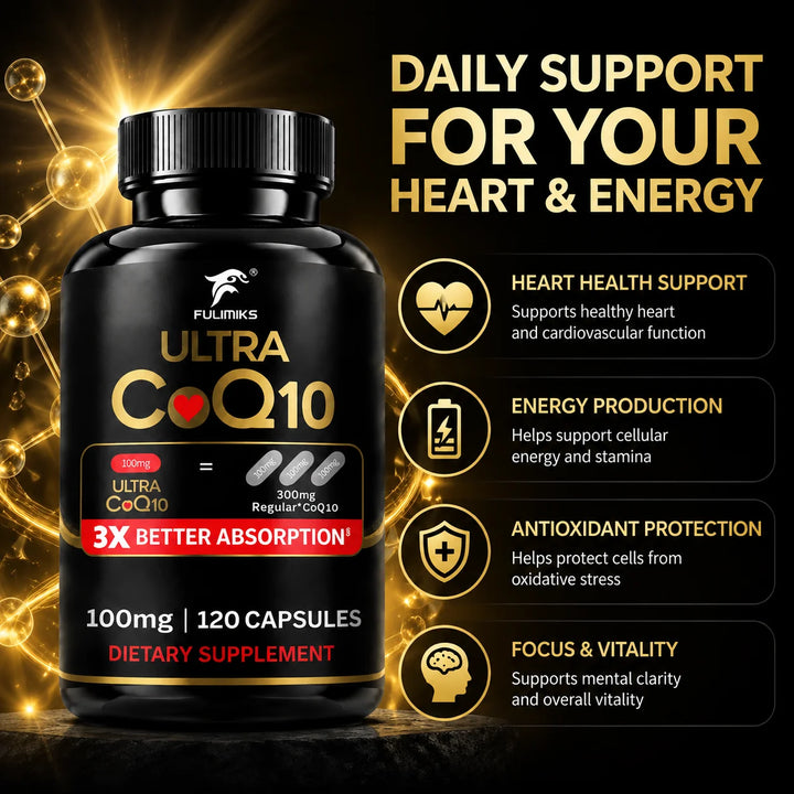 CoQ10 100mg Supplement – Heart &amp; Cellular Energy Support