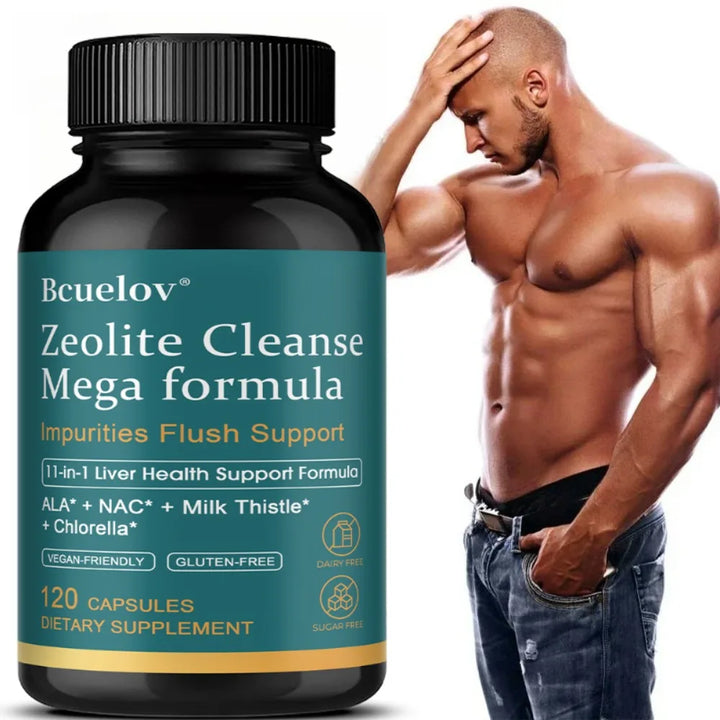 Liver Cleanse Detox &amp; Repair - Zeolite Supplement for Gut Health,Cognition &amp; Natural Energy,Glutathione,NAC,Chlorella,Shilajit