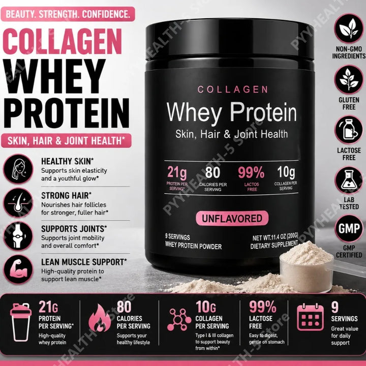 Collagen Whey Protein Powder – Unflavored 200g